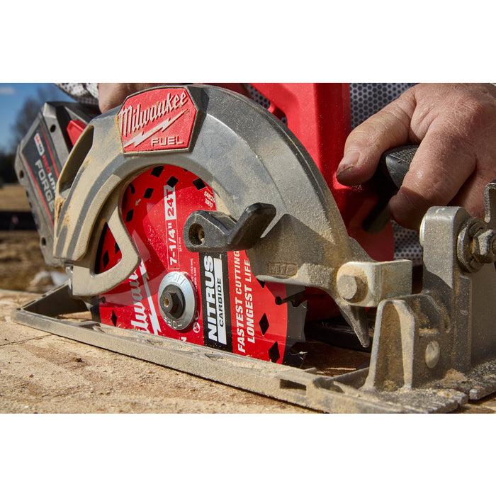 Milwaukee 48-40-0752 7-1/4” 24T NITRUS Carbide Framing Circular Saw Blade - 2 PK