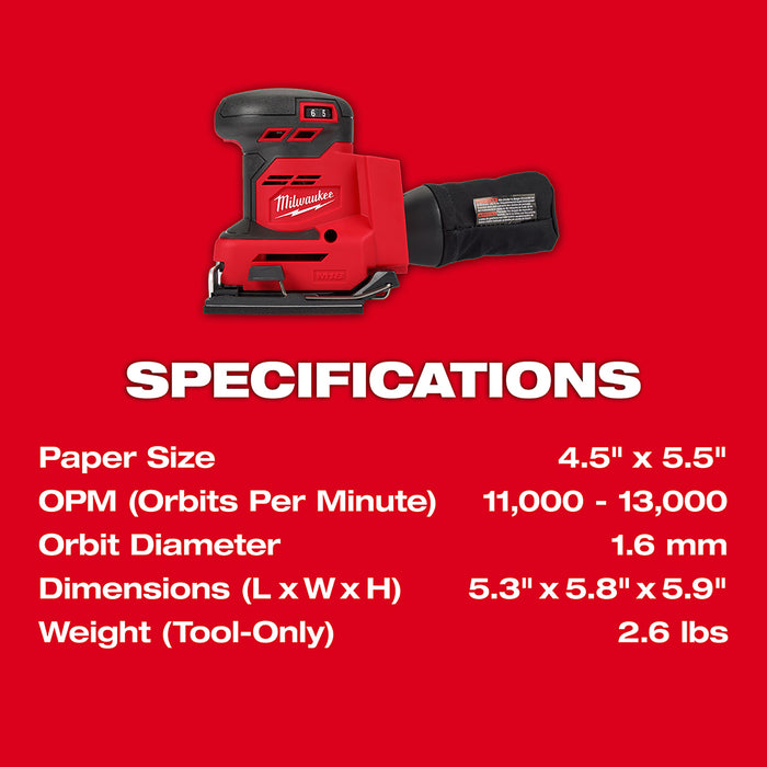 Milwaukee 48-59-1850SSR M18 18V REDLITHIUM XC5.0 Starter Kit w/ Square Sander