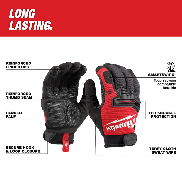Milwaukee 48-73-8533 Wrecking Work Gloves XL w/ TPR Knuckle Protection