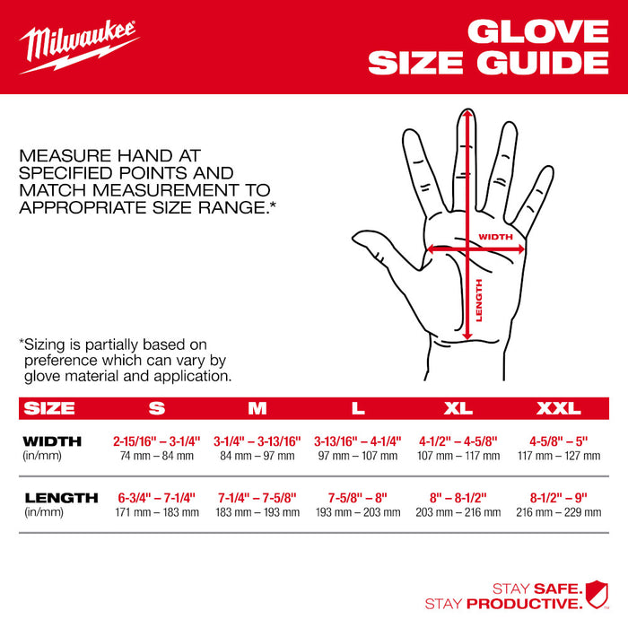 Milwaukee 48-73-8533 Wrecking Work Gloves XL w/ TPR Knuckle Protection