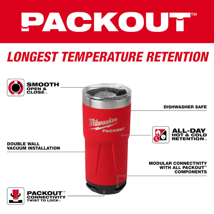 Milwaukee MWE-48-82-8392R PACKOUT 20oz Tumbler - Red