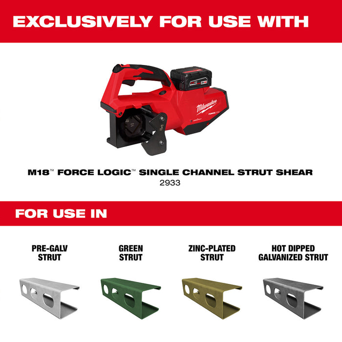 Milwaukee 49-16-1158 1" x 1-5/8" Heavy Duty Single Strut Shearing Dies