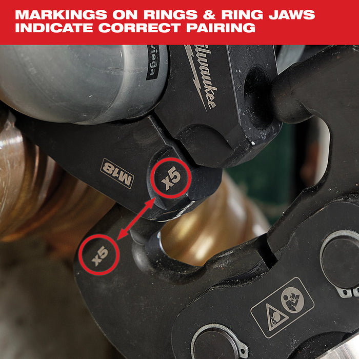 Milwaukee 49-16-2683 1/2"- 2" IPS-P Jaw Pivoting Ring Kit for M18 Press Tools