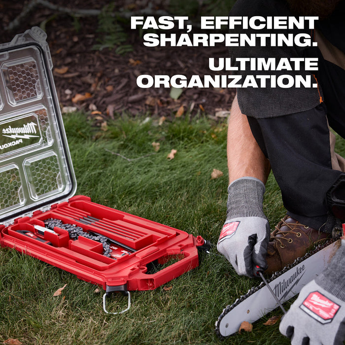 Milwaukee 49-16-2880 Saw Chain Sharpening Set in PACKOUT Organizer Storage - 9PC