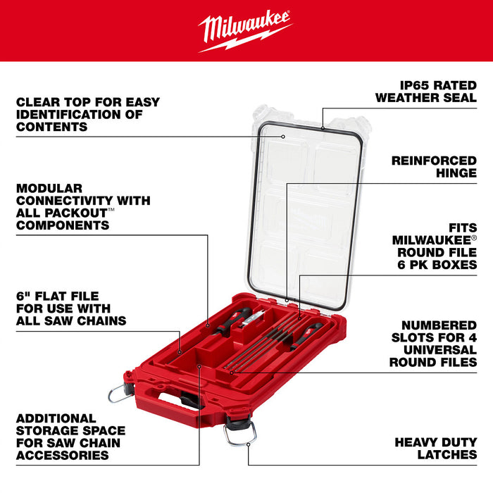 Milwaukee 49-16-2880 Saw Chain Sharpening Set in PACKOUT Organizer Storage - 9PC