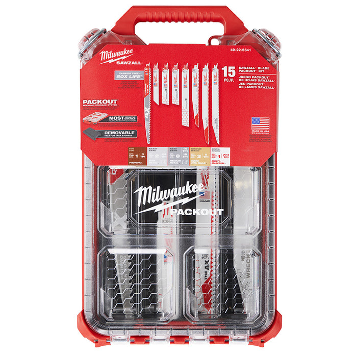Milwaukee MWE-49-22-5641 SAWZALL Blade PACKOUT Kit - 15 PC