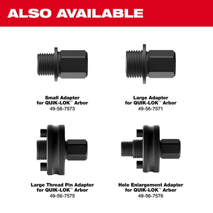 Milwaukee 49-56-7555 7/16" QUIK-LOK Arbor Set Reliable Power Tool Adapter - 5PC