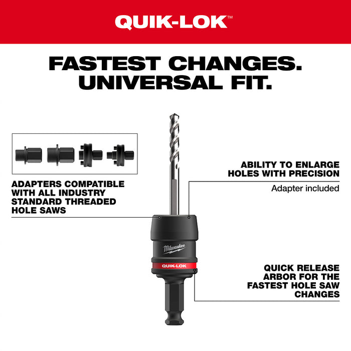 Milwaukee 49-56-7555 7/16" QUIK-LOK Arbor Set Reliable Power Tool Adapter - 5PC