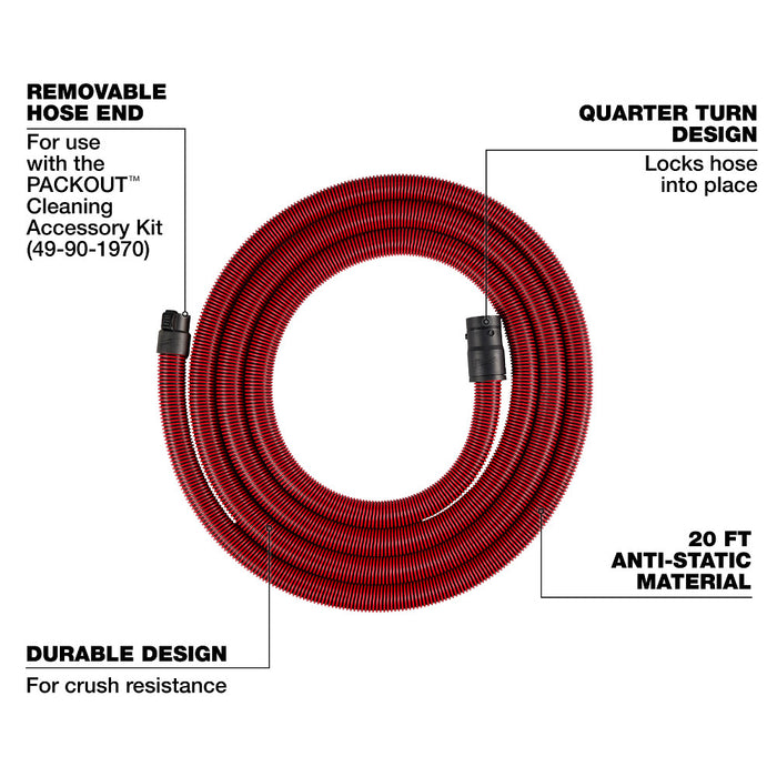 Milwaukee 49-90-1971 20' Accessory Hose w/ 36mm Diameter