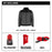 Milwaukee M102G-212X M12 12V Heated AXIS Jacket Kit - Gray XXL Comfortable Fit