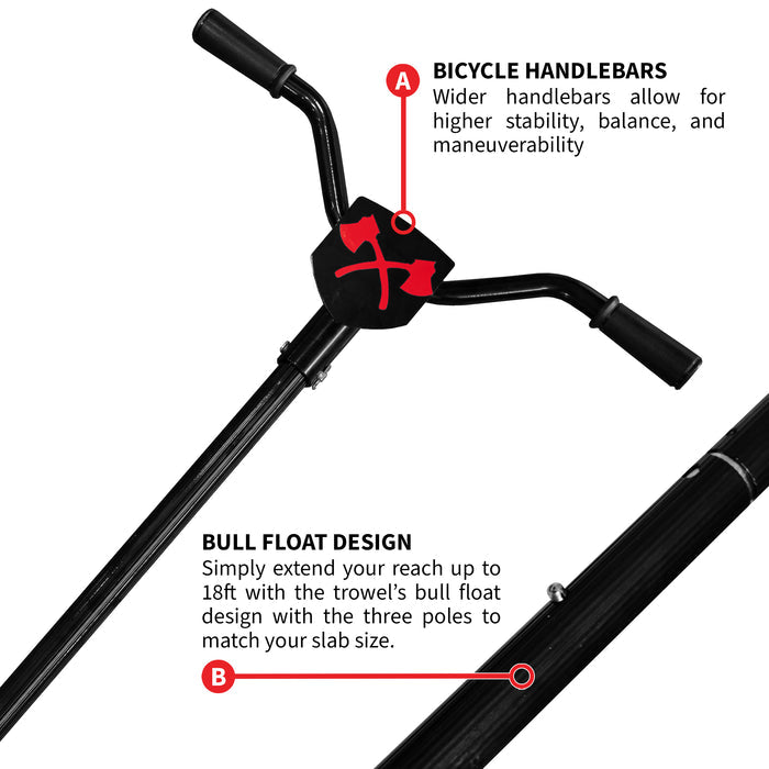 Tomahawk Power JXPT30T 30" Porta Trowel w/ 37cc Engine, 18ft Bull Float Handle