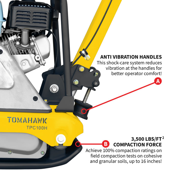 Tomahawk Power TPC100H 5.5HP Honda 19x14" Reverse Plate Compactor
