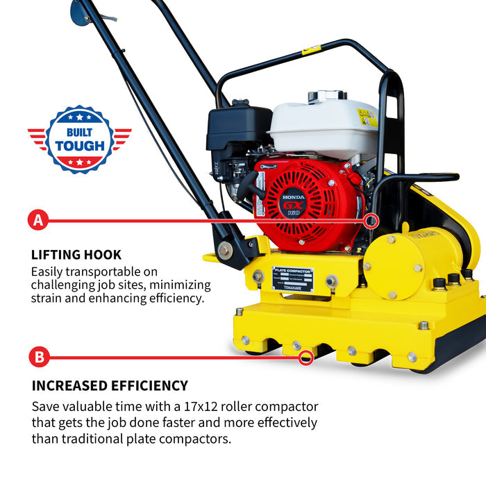 Tomahawk Power TPR76H 5.5 HP Honda 17x12" Paver Roller Compactor