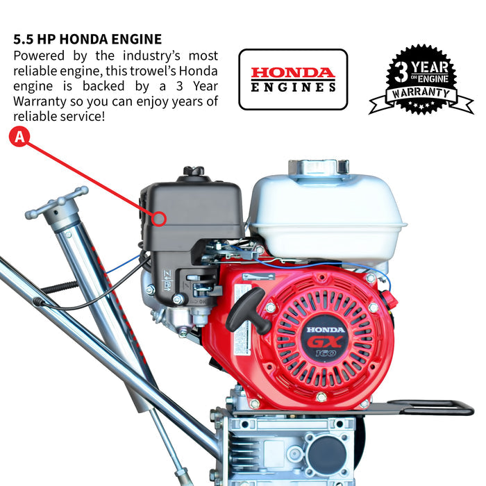 Tomahawk Power TPT24H 24" Power Trowel Edger w/ 5.5 HP Honda Engine