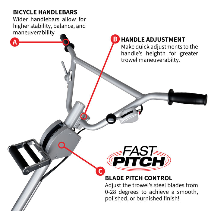 Tomahawk Power TPT36FXH270 36" Fast Pitch Power Trowel w/ 9 HP Honda, Blades