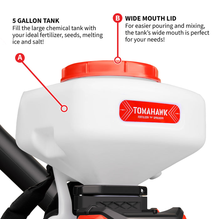 Tomahawk Power eTGS30 36V 5 Gallon Battery Powered Spreader Broadcast Lawn Seed