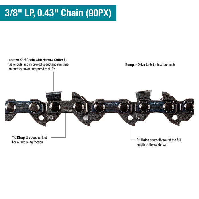 Makita XCU10SM1 18V LXT 12" Li-Ion Brushless Top Handle Chain Saw Kit