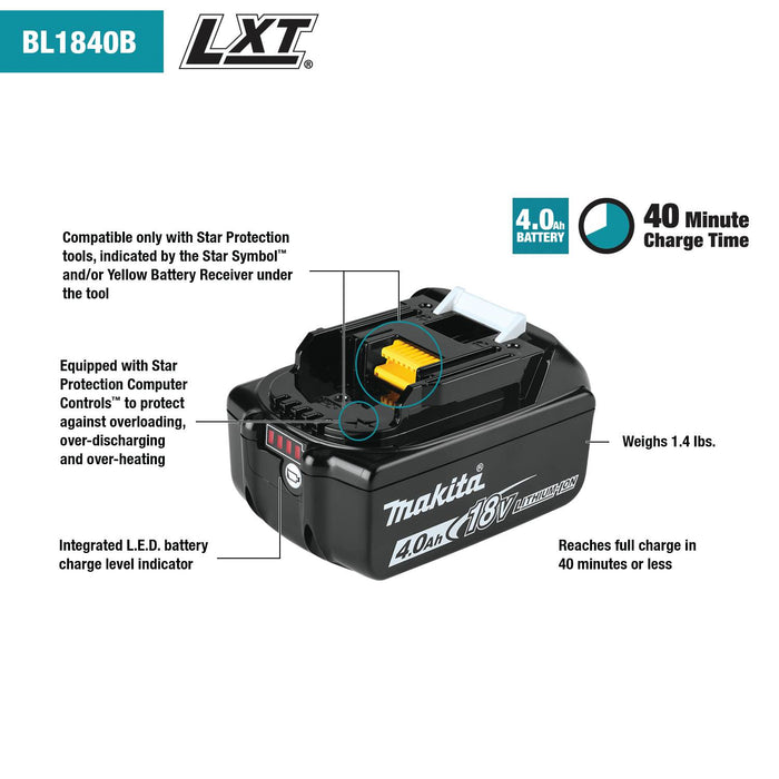 Makita XCU10SM1 18V LXT 12" Li-Ion Brushless Top Handle Chain Saw Kit