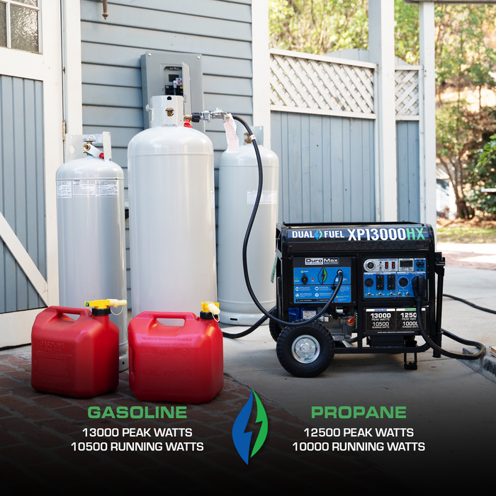 DuroMax XP13000HX 13,000 Watt Portable Dual Fuel Gas Propane CO Alert Generator