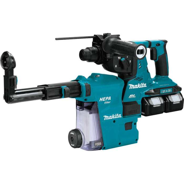 Makita XRH10PTW 18V X2 36V LXT 1‑1/8" Rotary Hammer Kit w/ HEPA Dust Extractor