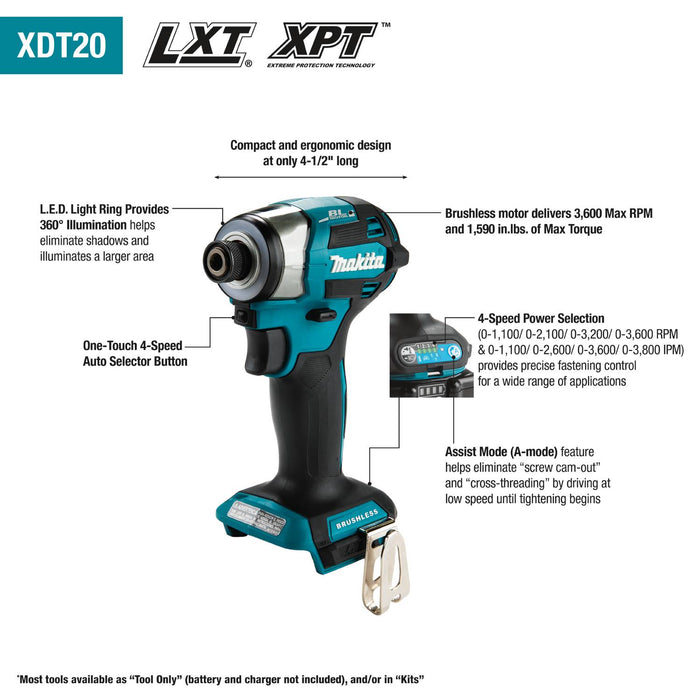 Makita XT297T18V LXT Lithium-Ion Brushless 2 Piece Combo Kit