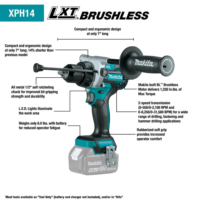 Makita XT297T18V LXT Lithium-Ion Brushless 2 Piece Combo Kit
