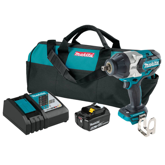 Makita XWT19T18V LXT Lithium-Ion Brushless 3-Speed 1/2" Impact Wrench Kit w/ Detent