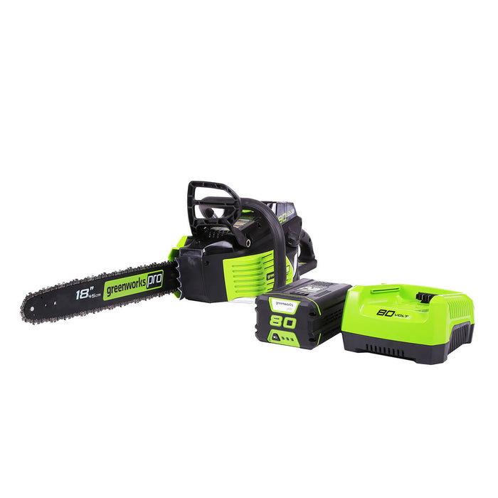 GreenWorks 2000002 80-Volt 18-Inch 2.0Ah Heavy Duty Cordless Chainsaw Kit