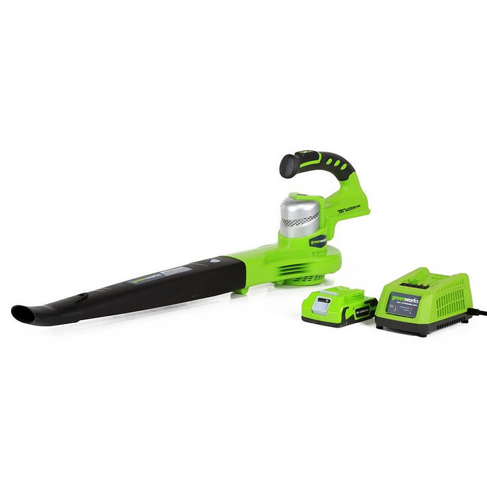GreenWorks 24352 24V 130-Mph Adjustable Dual-Speed Cordless Leaf Blower Kit