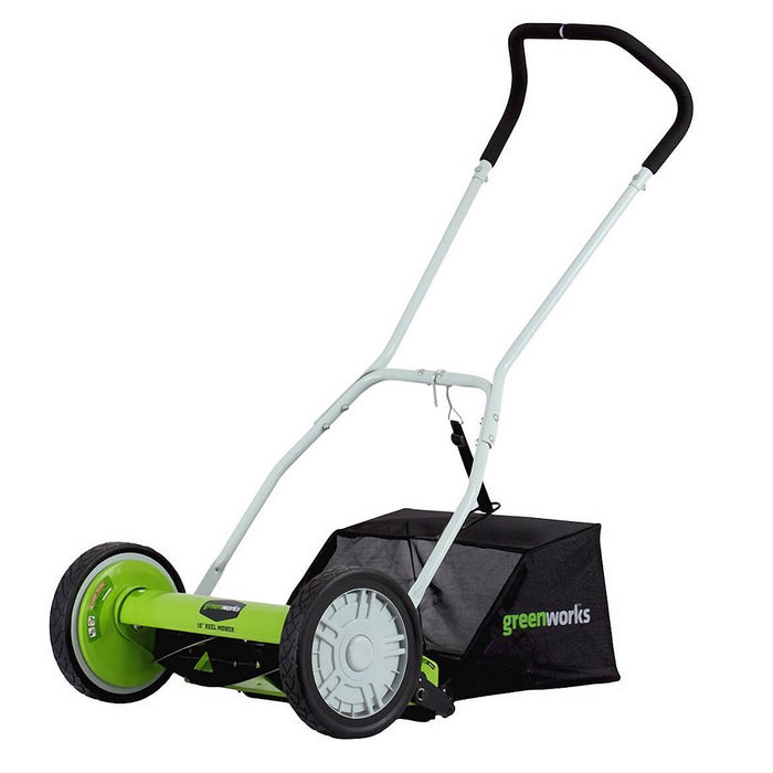 GreenWorks 25052 16-Inch 2-in-1 Push Reel Lawn Mower w/ Grass Catcher