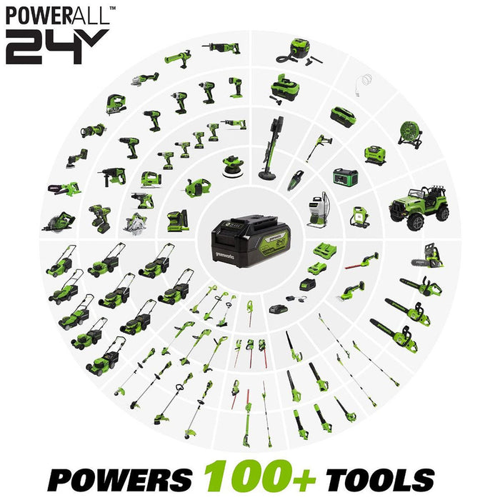 Greenworks 2526302AZ 24V/48V 17" Cordless Lawn Mower Kit w/ 4AH USB Batteries