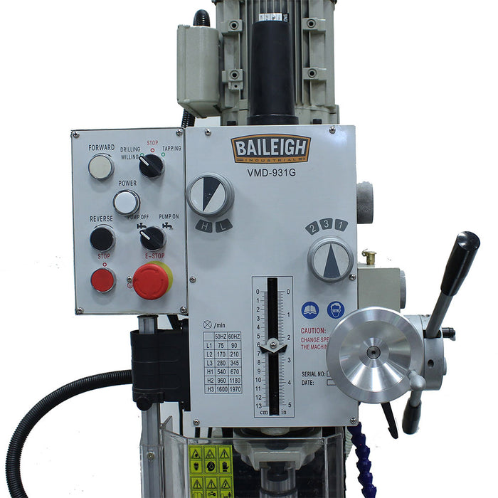 Baileigh 1020693 VMD-931G 110V Gear Driven Vertical Mill Drill
