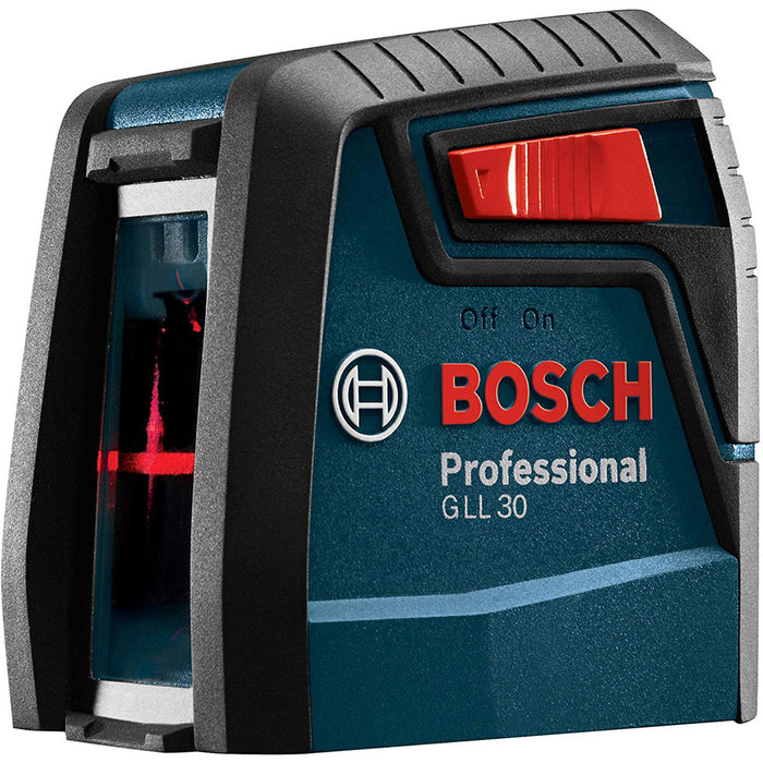 Bosch GLL30 30-foot Self Leveling Red Beam Cross Line Laser w/ Clamping Mount