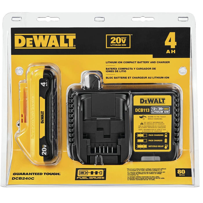 DeWALT DCB240C 20V 4.0 Ah Max Compact  Lithium-Ion Battery Pack