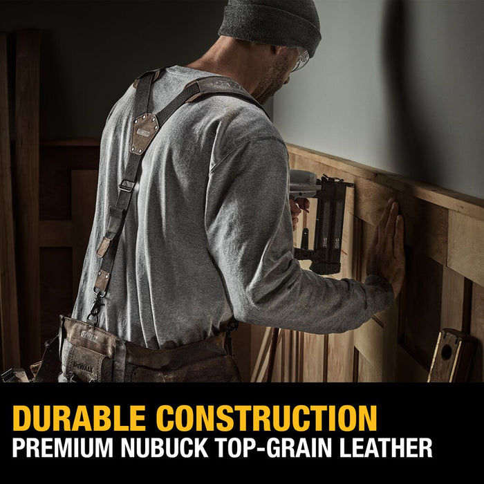 DeWALT DWST550116 Durable Leather Construction Tool Belt Suspenders