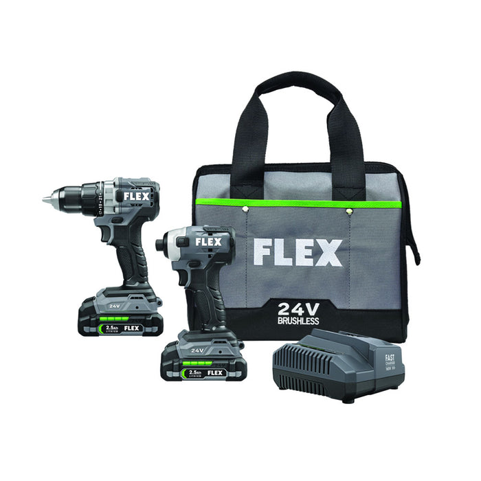 Flex FXM201-2A 24V Brushless 2 Tool Drill Driver and Impact Driver Combo Kit
