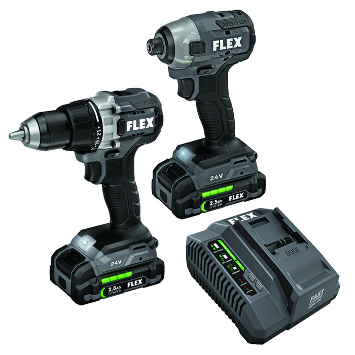 Flex FXM201-2A 24V Brushless 2 Tool Drill Driver and Impact Driver Combo Kit