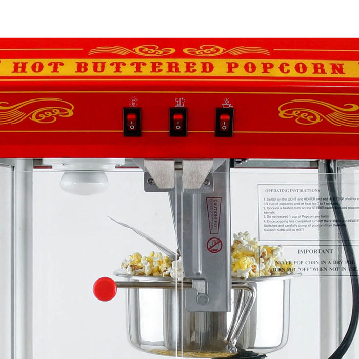 FunTime FT825CR 8oz Red Bar Table Top Popcorn Popper Maker Machine