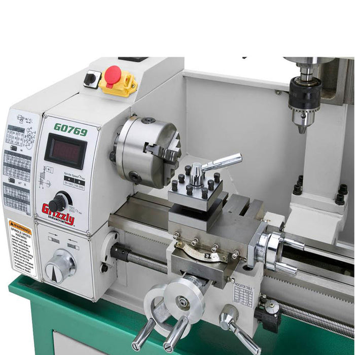 Grizzly G0769 110V 8 Inch x 16 Inch Lathe with Milling Head