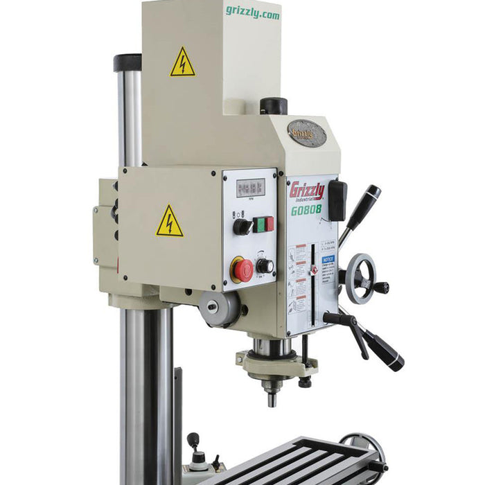 Grizzly G0808 220V Variable-Speed Gearhead Drill Press With Cross-Slide Table