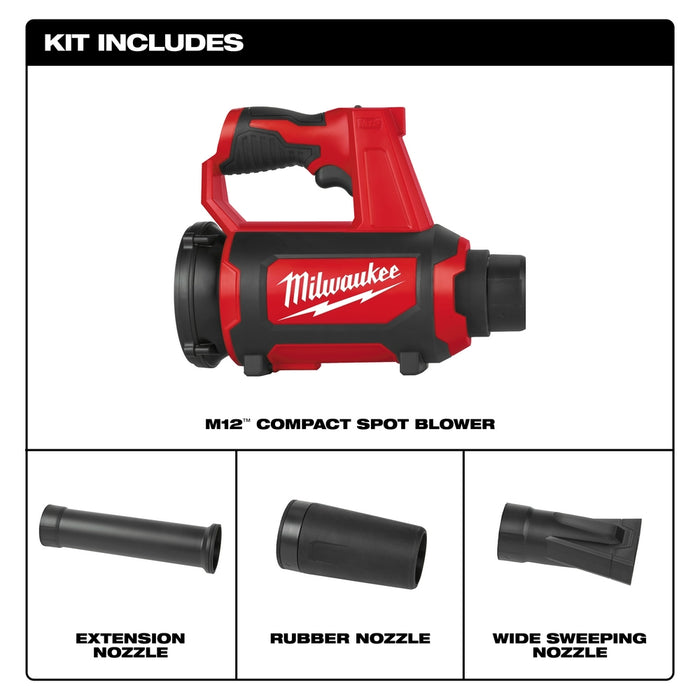 Milwaukee 0852-20 M12 Cordless Lithium-Ion Variable Speed Compact Spot Blower