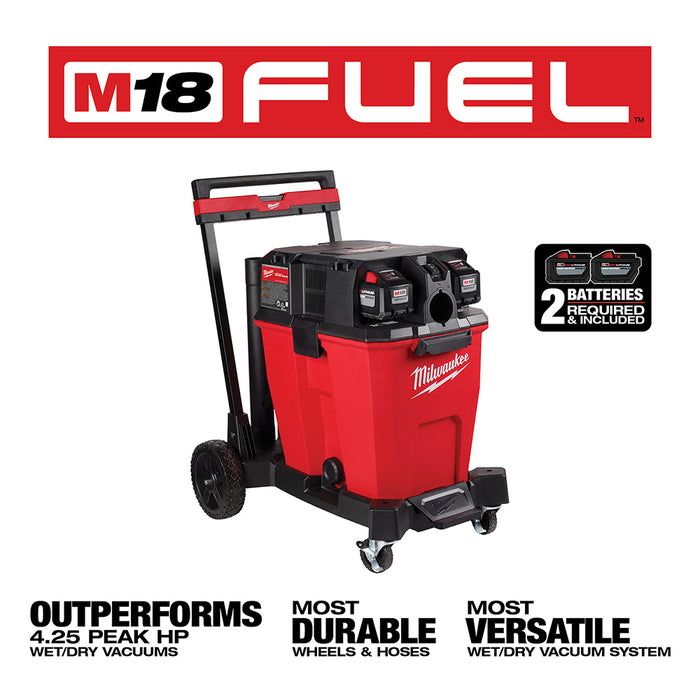 Milwaukee 0930-22HD M18 FUEL 12 Gallon Dual-Battery Wet/Dry Vacuum Kit