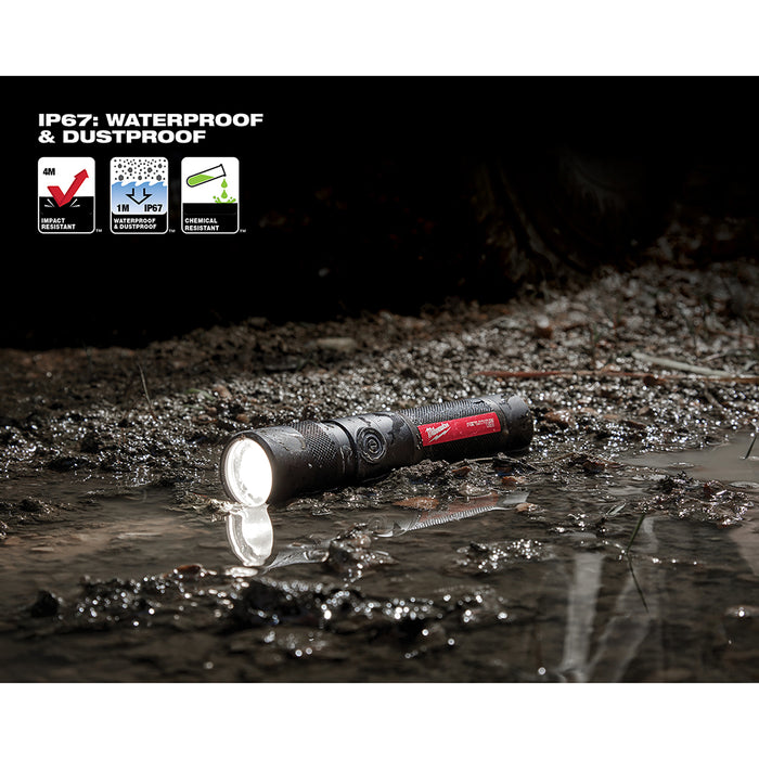 1100 lumens milwaukee flashlight Milwaukee 2161-21 1100 Lumen USB Rechargeable LED Twist Focus Flashlight