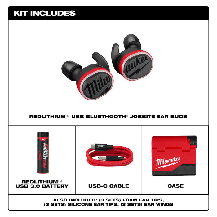 Milwaukee 2191-21 REDLITHIUM USB Bluetooth Jobsite Ear Buds