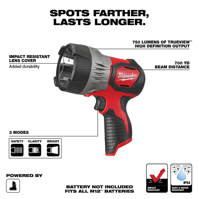 milwaukee 2355-21 m12 led metal flashlight kit Milwaukee 12 Volts, 800 Lumens, Cordless Work Light