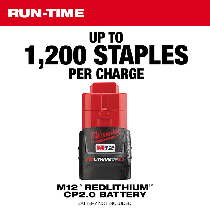 Milwaukee 2448-20 M12 12V Li-Ion Cable Stapler w/ 1800 Staples - Bare Tool