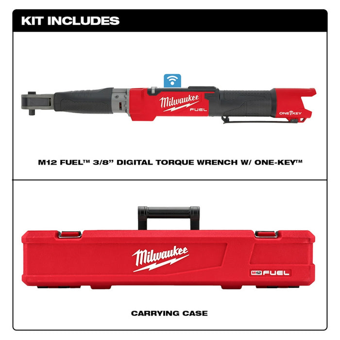 Milwaukee 2465-20 M12 FUEL 12V 3/8" Digital Torque Wrench w/ ONE-KEY - Bare Tool