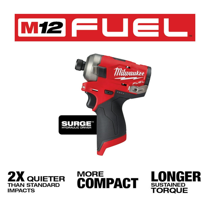 Milwaukee 2551-80 M12 FUEL SURGE 1/4" Hex Hydraulic Driver - Bare Tool - Recon