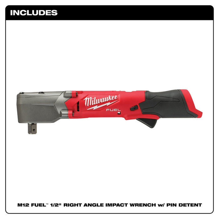 Milwaukee 2565P-20 M12 FUEL 12V 1/2" Li-Ion Right Angle Impact Wrench-Bare Tool