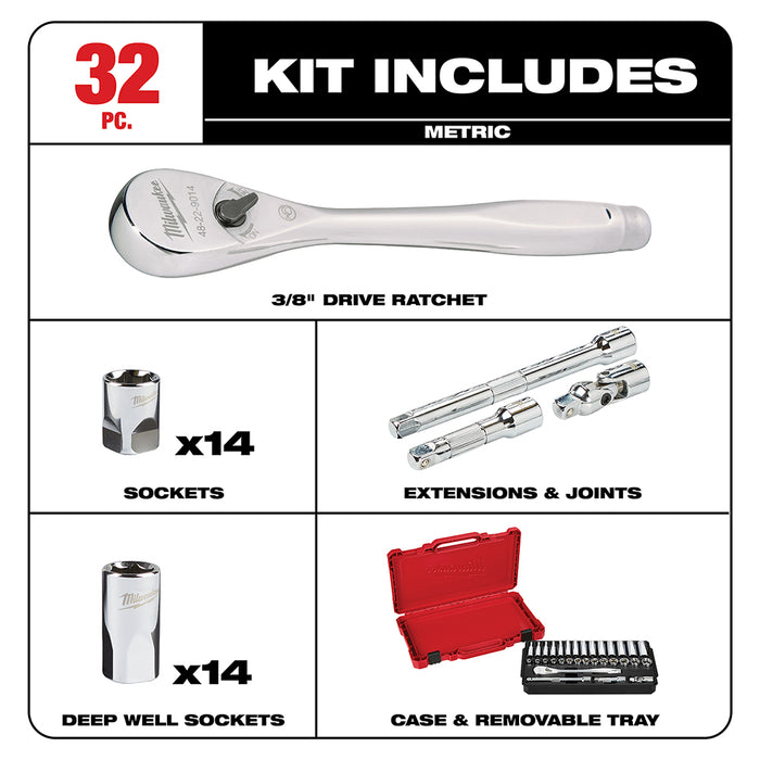Milwaukee 2567-22 M12 FUEL™ 3/8 High Speed Ratchet Kit